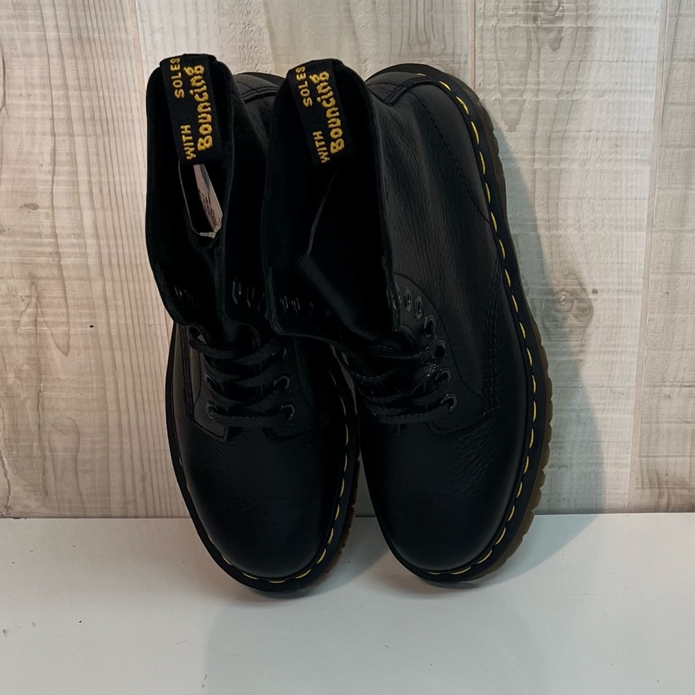 Dr. Martens 1460 Pascal Black Combat Moto Women's Boots Size 6 - Picture 7 of 9